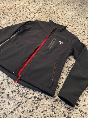 Tesla Womens Zip Up Jacket Black and Red Size S NWOT